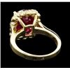 Image 3 : 6.15 ctw Ruby and Diamond Ring - 14KT Yellow Gold