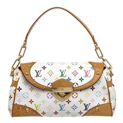 Louis Vuitton White Multicolore Canvas Leather Beverly MM Bag