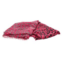 Louis Vuitton Pink Grey Leopard Stole Scarf
