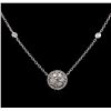 0.74 ctw Diamond Necklace - 14KT White Gold