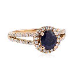 1.69 ctw Sapphire and Diamond Ring - 14KT Rose Gold