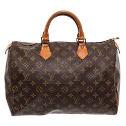 Louis Vuitton Monogram Canvas Leather Speedy 35 cm Bag