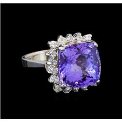 14KT White Gold 8.63 ctw Tanzanite and Diamond Ring