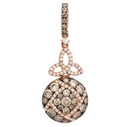 14k Rose Gold 1.01CTW Diamond and Brown Diamonds Pendant, (VS-SI1/F-G)