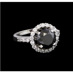 3.86 ctw Black Diamond Ring - 14KT White Gold