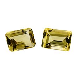 15.07 ctw.Natural Emerald Cut Citrine Quartz Parcel of Two