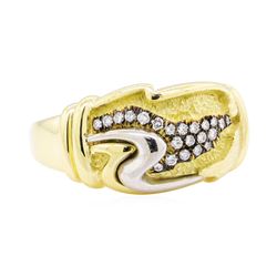 0.20 ctw Diamond Ring - 18KT Yellow Gold and Platinum