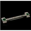0.56 ctw Emerald and Diamond Pin - 10KT White Gold