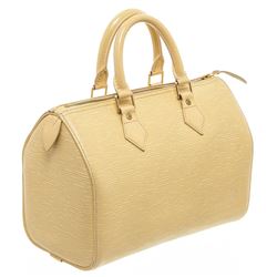 Louis Vuitton Pale Yellow Epi Leather Speedy 25 cm Satchel Bag