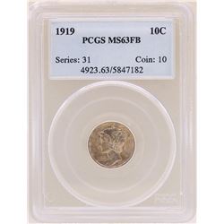 1919 Mercury Dime Coin PCGS MS63FB