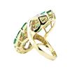 Image 3 : 8.12 ctw Emerald and Diamond Waterfall Ring - 14KT Yellow Gold