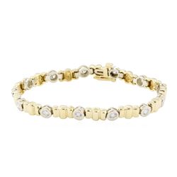 1.70 ctw Diamond Bracelet - 14KT Yellow and White Gold