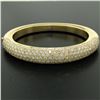 Image 2 : 18k Yellow Gold 15.90 ctw Pave Set F VS Round Diamond Dome Bangle Bracelet