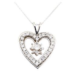 1.23 ctw Diamond Pendant And Chain - 14KT White Gold