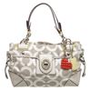 Image 2 : Coach White Cream Monogram Canvas Leather Tote Bag