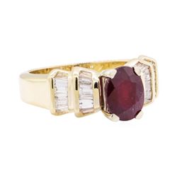 4.19 ctw Ruby And Diamond Ring - 14KT Yellow Gold