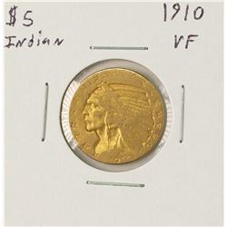 1910 $5 Indian Head Half Eagle Gold Coin