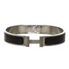 Hermes Black Enamel Palladium Plated Narrow Clic Clac H Bracelet GM