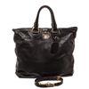 Prada Nero Black Leather Vitello Daino North-South Tote Bag