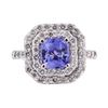 Image 2 : 3.34 ctw Blue Sapphire And Diamond Ring - 18KT White Gold