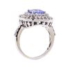 Image 4 : 3.34 ctw Blue Sapphire And Diamond Ring - 18KT White Gold