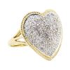 0.50 ctw Diamond Heart Shaped Ring - 14KT Yellow Gold