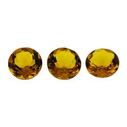 16.14 ctw.Natural Round Cut Citrine Quartz Parcel of Three