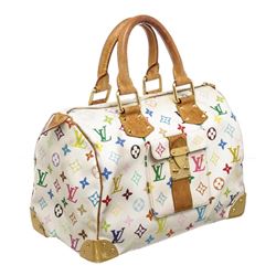 Louis Vuitton White Multicolor Monogram Speedy 30 Bag