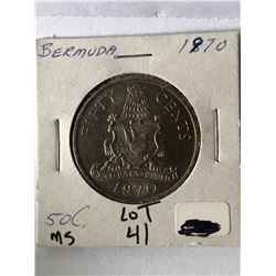 1970 BERMUDA 50 Cents in MS High Grade