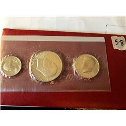 Silver 1976 Bicentennial 3 Coin Set Red Package