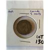 1945 Canada 5 Cents Nice Early Coin