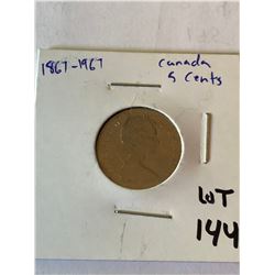 1967 Silver Canada 5 Cents Mint Coin
