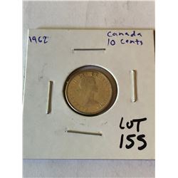 1962 Silver Canada 10 Cents High Grade Coin