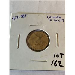 1967 Silver Canada 10 Cents Mint Coin