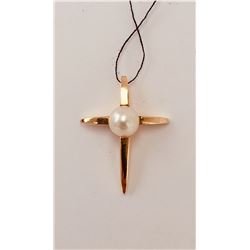 Gold Cross with Pearl