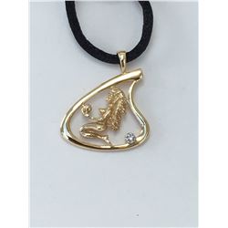14K Gold Pendant Aquarius