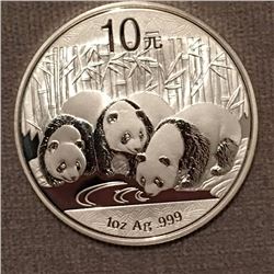 China Panda 1 Ounce Silver Bullion 2013