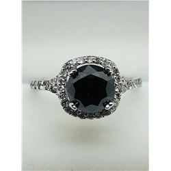 WHITE GOLD BLACK DIAMOND RING (1.6DIActs) SIZE 6