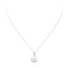 Image 2 : 0.40 ctw Diamond and Pearl Pendant with Chain - 14KT White Gold