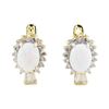 Image 1 : Lab Created Opal and Cubic Zirconia Earrings - 14KT Yellow Gold