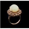 Image 4 : 9.26 ctw Opal and Diamond Ring - 14KT Rose Gold