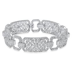 18K White Gold 3.82CTW Diamond Bracelet, (SI1/G-H)