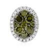Image 1 : 14k White Gold 0.48CTW Diamond and Green Dia Pendant, (SI/H)