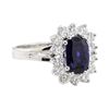 2.55 ctw Sapphire and Diamond Ring - 14KT White Gold