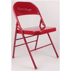 Bobby Knight Signed Red Metal Folding Chair (Beckett COA)