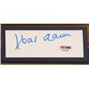 Image 2 : Hank Aaron Signed 32x36 Custom Framed Cut Display (PSA COA)