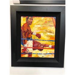 MUHAMMAD ALI SIGNED 30 X 36 FRAMED CANVAS ART BY IGOR SEMEKO