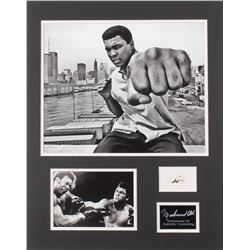 Muhammad Ali 16x20.25 Custom Matted Cut Display with (1) Hand-Written Word from Letter (JSA LOA)