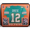 Image 1 : Bob Griese Signed Miami Dolphins 35x43 Custom Framed Jersey (JSA COA)