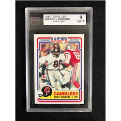 1984 TOPPS USFL #38 RICKY SANDERS ROOKIE CARD (9 MINT)